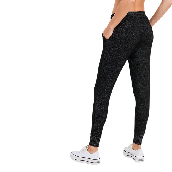 Mono B womens drawstring hacci sweatpants joggers black size medium - Picture 9 of 10